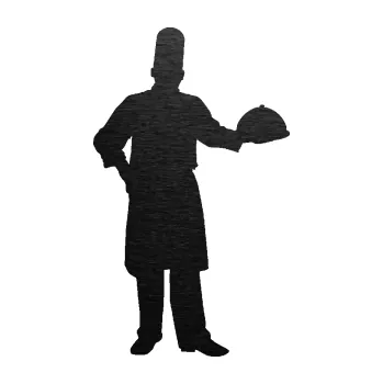 Samolepící dekorace SAMOLEPKA Šéfkuchař 001 pravá (63 - škrábaný kov černý) NA AUTO, NÁLEPKA, FÓLIE, POLEP, TUNING, VLASTNÍ TEXT, TISK, AUTOSAMOLEPKY.cz, POLEPY, OBRÁZEK, LOGO, SAMOLEPKY