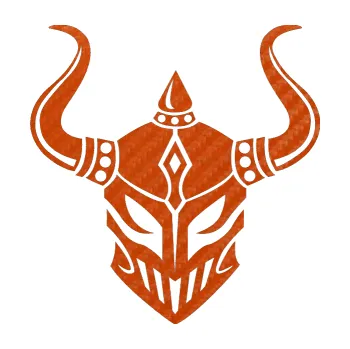 Samolepící dekorace Vikingská helma (54 - 3D karbon oranžový) SAMOLEPKA NA AUTO, NÁLEPKA, FÓLIE, POLEP, TUNING, VLASTNÍ TEXT, TISK, AUTOSAMOLEPKY.cz, POLEPY, OBRÁZEK, LOGO, 3D STICKERS