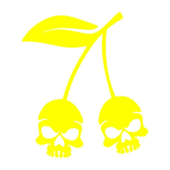 Samolepicí dekorace na vozidlo Třešně 002 levá lebky (05 - žlutá citron) SAMOLEPKA NA AUTO, NÁLEPKA, FÓLIE, POLEP, TUNING, VLASTNÍ TEXT, TISK, AUTOSAMOLEPKY.cz, POLEPY, OBRÁZEK, LOGO, 3D STICKERS