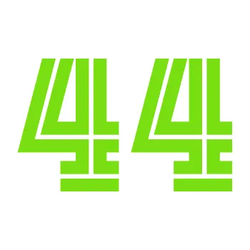 Polep vozidla Startovní číslo 44 typ 7 (04 - zelená kawasaki) SAMOLEPKA NA AUTO, NÁLEPKA, FÓLIE, POLEP, TUNING, VLASTNÍ TEXT, TISK, AUTOSAMOLEPKY.cz, POLEPY, OBRÁZEK, LOGO, 3D STICKERS