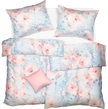 Povlečení SCANquilt povlečení SATÉN DESIGN ice bloom šedolososová 140 x 200/70 x 90 cm