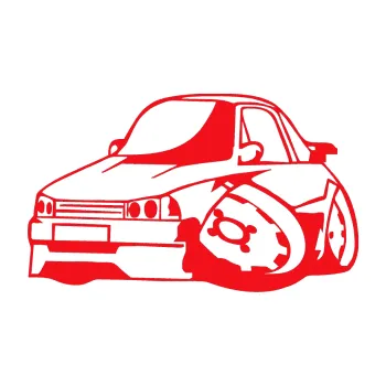 Polep vozidla SAMOLEPKA Škoda 120 karikatura levá (10 - červená) NA AUTO, NÁLEPKA, FÓLIE, POLEP, TUNING, VLASTNÍ TEXT, TISK, AUTOSAMOLEPKY.cz, POLEPY, OBRÁZEK, LOGO, SAMOLEPKY