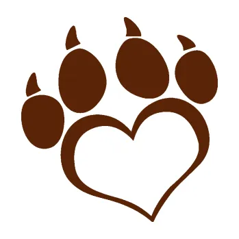 samolepka Tlapky love 005 levá (15 - hnědá) SAMOLEPKA NA AUTO, NÁLEPKA, FÓLIE, POLEP, TUNING, VLASTNÍ TEXT, TISK, AUTOSAMOLEPKY.cz, POLEPY, OBRÁZEK, LOGO, 3D STICKERS