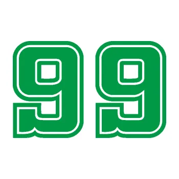 Polep vozidla Startovní číslo 99 typ 5 (12 - zelená) SAMOLEPKA NA AUTO, NÁLEPKA, FÓLIE, POLEP, TUNING, VLASTNÍ TEXT, TISK, AUTOSAMOLEPKY.cz, POLEPY, OBRÁZEK, LOGO, 3D STICKERS