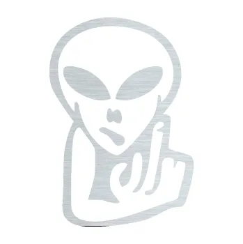 Samolepicí dekorace na vozidlo UFO 008 pravá (61 - škrábaný hliník) SAMOLEPKA NA AUTO, NÁLEPKA, FÓLIE, POLEP, TUNING, VLASTNÍ TEXT, TISK, AUTOSAMOLEPKY.cz, POLEPY, OBRÁZEK, LOGO, 3D STICKERS