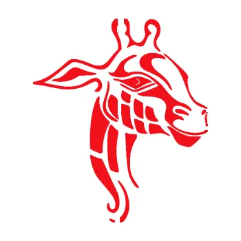 Samolepící dekorace SAMOLEPKA Žirafa 003 pravá (10 - červená) NA AUTO, NÁLEPKA, FÓLIE, POLEP, TUNING, VLASTNÍ TEXT, TISK, AUTOSAMOLEPKY.cz, POLEPY, OBRÁZEK, LOGO, SAMOLEPKY