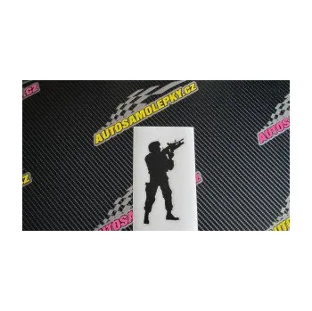 Samolepící dekorace Voják 004 pravá (17 - šedá) SAMOLEPKA NA AUTO, NÁLEPKA, FÓLIE, POLEP, TUNING, VLASTNÍ TEXT, TISK, AUTOSAMOLEPKY.cz, POLEPY, OBRÁZEK, LOGO, 3D STICKERS