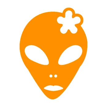 Samolepicí dekorace na vozidlo UFO 009 slečna s kytičkou pravá (06 - oranžová) SAMOLEPKA NA AUTO, NÁLEPKA, FÓLIE, POLEP, TUNING, VLASTNÍ TEXT, TISK, AUTOSAMOLEPKY.cz, POLEPY, OBRÁZEK, LOGO, 3D STICKERS