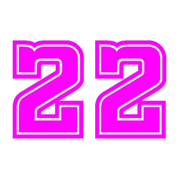 Polep vozidla Startovní číslo 22 typ 5 (72 - Fluorescentní růžová) SAMOLEPKA NA AUTO, NÁLEPKA, FÓLIE, POLEP, TUNING, VLASTNÍ TEXT, TISK, AUTOSAMOLEPKY.cz, POLEPY, OBRÁZEK, LOGO, 3D STICKERS