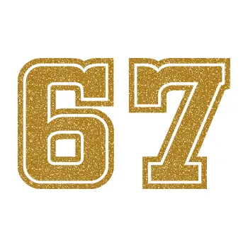 Polep vozidla Startovní číslo 67 typ 5 (92 - Ultra Metalic zlatá) SAMOLEPKA NA AUTO, NÁLEPKA, FÓLIE, POLEP, TUNING, VLASTNÍ TEXT, TISK, AUTOSAMOLEPKY.cz, POLEPY, OBRÁZEK, LOGO, 3D STICKERS