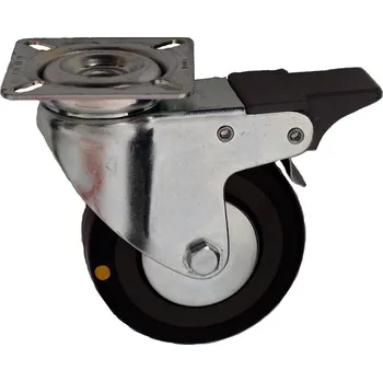 Pojezdové kolečko EMAE 050/GLDP Otočné kolo s černou gumovou antistatickou obručí a brzdou 7110257