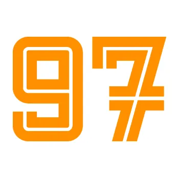 Polep vozidla Startovní číslo 97 typ 7 (06 - oranžová) SAMOLEPKA NA AUTO, NÁLEPKA, FÓLIE, POLEP, TUNING, VLASTNÍ TEXT, TISK, AUTOSAMOLEPKY.cz, POLEPY, OBRÁZEK, LOGO, 3D STICKERS