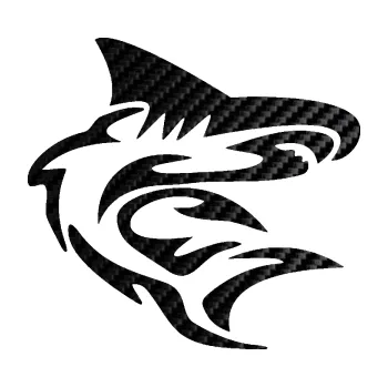 Samolepicí dekorace na vozidlo Shark 002 pravá (50 - 3D karbon černý) SAMOLEPKA NA AUTO, NÁLEPKA, FÓLIE, POLEP, TUNING, VLASTNÍ TEXT, TISK, AUTOSAMOLEPKY.cz, POLEPY, OBRÁZEK, LOGO, 3D STICKERS