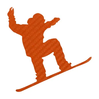 Samolepicí dekorace na vozidlo Snowboard 003 pravá (54 - 3D karbon oranžový) SAMOLEPKA NA AUTO, NÁLEPKA, FÓLIE, POLEP, TUNING, VLASTNÍ TEXT, TISK, AUTOSAMOLEPKY.cz, POLEPY, OBRÁZEK, LOGO, 3D STICKERS