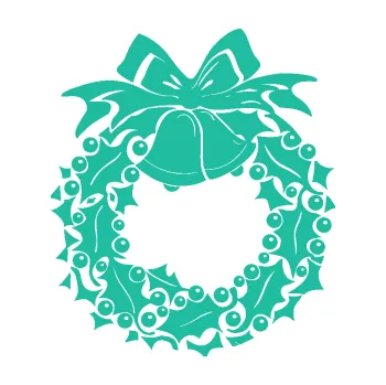 Samolepící dekorace Vánoční věnec (25 - tyrkysová) SAMOLEPKA NA AUTO, NÁLEPKA, FÓLIE, POLEP, TUNING, VLASTNÍ TEXT, TISK, AUTOSAMOLEPKY.cz, POLEPY, OBRÁZEK, LOGO, 3D STICKERS