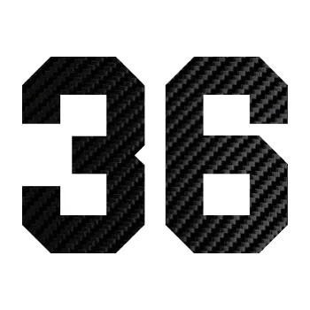 Polep vozidla Startovní číslo 36 (50 - 3D karbon černý) SAMOLEPKA NA AUTO, NÁLEPKA, FÓLIE, POLEP, TUNING, VLASTNÍ TEXT, TISK, AUTOSAMOLEPKY.cz, POLEPY, OBRÁZEK, LOGO, 3D STICKERS