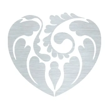 Samolepící dekorace Srdíčko 009 pravá (61 - škrábaný hliník) SAMOLEPKA NA AUTO, NÁLEPKA, FÓLIE, POLEP, TUNING, VLASTNÍ TEXT, TISK, AUTOSAMOLEPKY.cz, POLEPY, OBRÁZEK, LOGO, 3D STICKERS