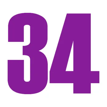 Samolepicí dekorace na vozidlo Startovní číslo 34 typ 2 (14 - fialová) SAMOLEPKA NA AUTO, NÁLEPKA, FÓLIE, POLEP, TUNING, VLASTNÍ TEXT, TISK, AUTOSAMOLEPKY.cz, POLEPY, OBRÁZEK, LOGO, 3D STICKERS