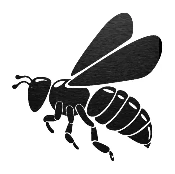 Samolepící dekorace SAMOLEPKA Včela 001 levá (63 - škrábaný kov černý) NA AUTO, NÁLEPKA, FÓLIE, POLEP, TUNING, VLASTNÍ TEXT, TISK, AUTOSAMOLEPKY.cz, POLEPY, OBRÁZEK, LOGO, SAMOLEPKY