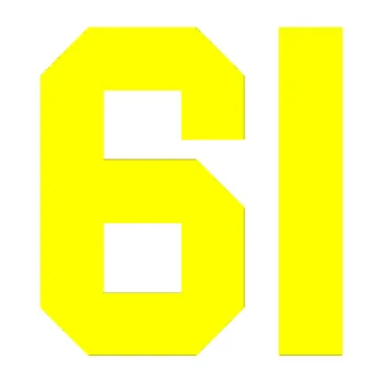 Polep vozidla Startovní číslo 61 (05 - žlutá citron) SAMOLEPKA NA AUTO, NÁLEPKA, FÓLIE, POLEP, TUNING, VLASTNÍ TEXT, TISK, AUTOSAMOLEPKY.cz, POLEPY, OBRÁZEK, LOGO, 3D STICKERS