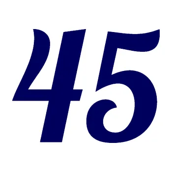 Polep vozidla Startovní číslo 45 typ 3 (23 - tmavě modrá) SAMOLEPKA NA AUTO, NÁLEPKA, FÓLIE, POLEP, TUNING, VLASTNÍ TEXT, TISK, AUTOSAMOLEPKY.cz, POLEPY, OBRÁZEK, LOGO, 3D STICKERS