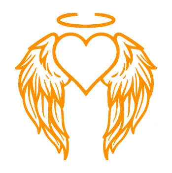 Samolepící dekorace Srdíčko 019 andělská křídla (06 - oranžová) SAMOLEPKA NA AUTO, NÁLEPKA, FÓLIE, POLEP, TUNING, VLASTNÍ TEXT, TISK, AUTOSAMOLEPKY.cz, POLEPY, OBRÁZEK, LOGO, 3D STICKERS