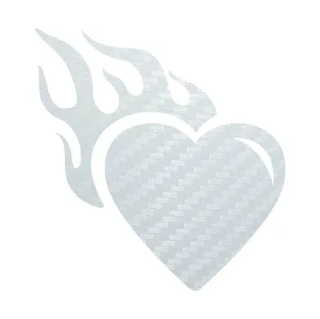 Samolepící dekorace SAMOLEPKA Srdíčko 011 levá s plamenem (51 - 3D karbon bílý) NA AUTO, NÁLEPKA, FÓLIE, POLEP, TUNING, VLASTNÍ TEXT, TISK, AUTOSAMOLEPKY.cz, POLEPY, OBRÁZEK, LOGO, SAMOLEPKY