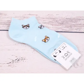 Dámské ponožky CNB BERLIN Ponožky DE 36390 nízké kotníkové sv. modré s kočkami velikosti ponožek: 26-28 (EUR vel. 39-42)