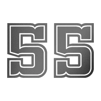 Polep vozidla Startovní číslo 55 typ 5 (41 - grafitová metalíza) SAMOLEPKA NA AUTO, NÁLEPKA, FÓLIE, POLEP, TUNING, VLASTNÍ TEXT, TISK, AUTOSAMOLEPKY.cz, POLEPY, OBRÁZEK, LOGO, 3D STICKERS