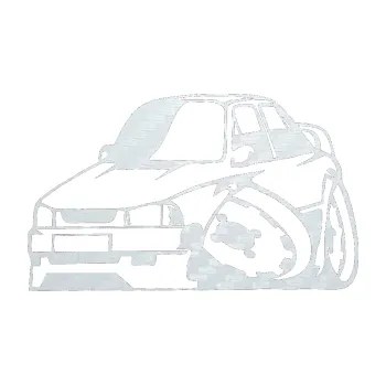 Polep vozidla SAMOLEPKA Škoda 130 karikatura levá (51 - 3D karbon bílý) NA AUTO, NÁLEPKA, FÓLIE, POLEP, TUNING, VLASTNÍ TEXT, TISK, AUTOSAMOLEPKY.cz, POLEPY, OBRÁZEK, LOGO, SAMOLEPKY