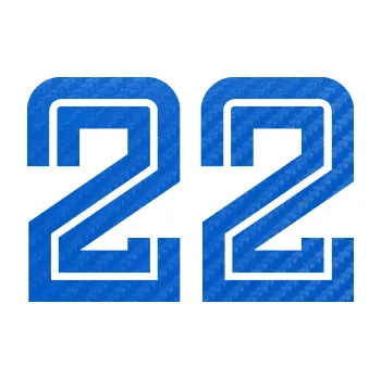 Polep vozidla Startovní číslo 22 typ 7 (57 - 3D karbon modrý) SAMOLEPKA NA AUTO, NÁLEPKA, FÓLIE, POLEP, TUNING, VLASTNÍ TEXT, TISK, AUTOSAMOLEPKY.cz, POLEPY, OBRÁZEK, LOGO, 3D STICKERS
