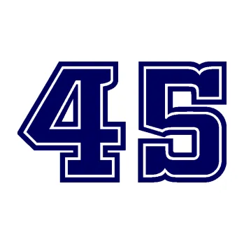 Polep vozidla Startovní číslo 45 typ 5 (23 - tmavě modrá) SAMOLEPKA NA AUTO, NÁLEPKA, FÓLIE, POLEP, TUNING, VLASTNÍ TEXT, TISK, AUTOSAMOLEPKY.cz, POLEPY, OBRÁZEK, LOGO, 3D STICKERS