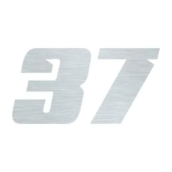 Polep vozidla Startovní číslo 37 typ 6 (61 - škrábaný hliník) SAMOLEPKA NA AUTO, NÁLEPKA, FÓLIE, POLEP, TUNING, VLASTNÍ TEXT, TISK, AUTOSAMOLEPKY.cz, POLEPY, OBRÁZEK, LOGO, 3D STICKERS