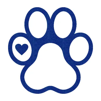 samolepka Tlapka 011 levá se srdíčkem (89 - Ultra Metalic modrá tmavá) SAMOLEPKA NA AUTO, NÁLEPKA, FÓLIE, POLEP, TUNING, VLASTNÍ TEXT, TISK, AUTOSAMOLEPKY.cz, POLEPY, OBRÁZEK, LOGO, 3D STICKERS