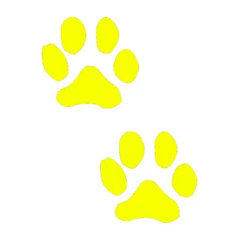 samolepka Tlapky 001 (70 - Fluorescentní žlutá) SAMOLEPKA NA AUTO, NÁLEPKA, FÓLIE, POLEP, TUNING, VLASTNÍ TEXT, TISK, AUTOSAMOLEPKY.cz, POLEPY, OBRÁZEK, LOGO, 3D STICKERS