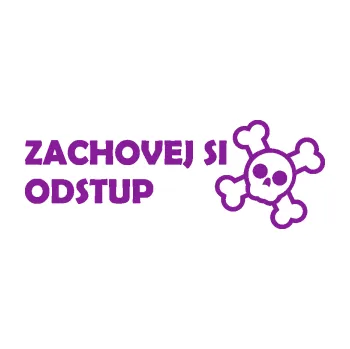 Polep vozidla SAMOLEPKA Zachovej si odstup nápis (14 - fialová) NA AUTO, NÁLEPKA, FÓLIE, POLEP, TUNING, VLASTNÍ TEXT, TISK, AUTOSAMOLEPKY.cz, POLEPY, OBRÁZEK, LOGO, SAMOLEPKY