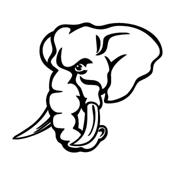 Samolepící dekorace SAMOLEPKA Slon 026 levá hlava (01 - černá) NA AUTO, NÁLEPKA, FÓLIE, POLEP, TUNING, VLASTNÍ TEXT, TISK, AUTOSAMOLEPKY.cz, POLEPY, OBRÁZEK, LOGO, SAMOLEPKY