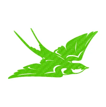 Samolepicí dekorace na vozidlo Vlaštovka 002 pravá (58 - 3D karbon zelený kawasaki) SAMOLEPKA NA AUTO, NÁLEPKA, FÓLIE, POLEP, TUNING, VLASTNÍ TEXT, TISK, AUTOSAMOLEPKY.cz, POLEPY, OBRÁZEK, LOGO, 3D STICKERS