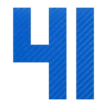 Polep vozidla Startovní číslo 41 (57 - 3D karbon modrý) SAMOLEPKA NA AUTO, NÁLEPKA, FÓLIE, POLEP, TUNING, VLASTNÍ TEXT, TISK, AUTOSAMOLEPKY.cz, POLEPY, OBRÁZEK, LOGO, 3D STICKERS