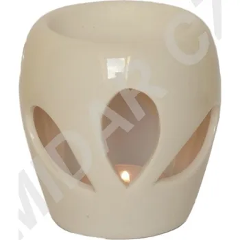 Svíčka Midar Aromalampa bílá lístečky 8cm 1ks