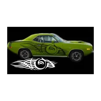 Polep vozidla SAMOLEPKA Samolepka na bok tattoo 043 (81 - chrom fólie zlatá zrcadlová) NA AUTO, NÁLEPKA, FÓLIE, POLEP, TUNING, VLASTNÍ TEXT, TISK, AUTOSAMOLEPKY.cz, POLEPY, OBRÁZEK, LOGO, SAMOLEPKY