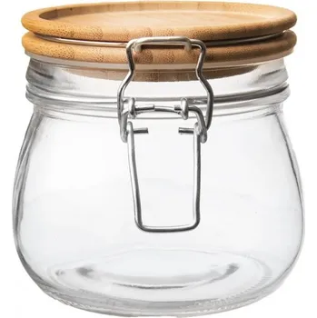 Dóza na potraviny Dóza sklo/bambus klip patent 0,5 l