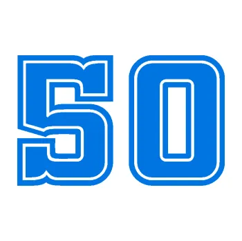 Polep vozidla Startovní číslo 50 typ 5 (11 - modrá oceán) SAMOLEPKA NA AUTO, NÁLEPKA, FÓLIE, POLEP, TUNING, VLASTNÍ TEXT, TISK, AUTOSAMOLEPKY.cz, POLEPY, OBRÁZEK, LOGO, 3D STICKERS