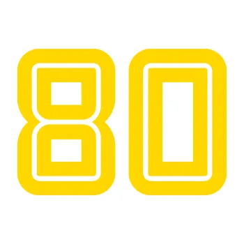 Polep vozidla Startovní číslo 80 typ 7 (13 - jasně žlutá) SAMOLEPKA NA AUTO, NÁLEPKA, FÓLIE, POLEP, TUNING, VLASTNÍ TEXT, TISK, AUTOSAMOLEPKY.cz, POLEPY, OBRÁZEK, LOGO, 3D STICKERS