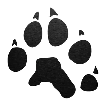 Samolepící dekorace SAMOLEPKA Tlapka 003 pravá (63 - škrábaný kov černý) NA AUTO, NÁLEPKA, FÓLIE, POLEP, TUNING, VLASTNÍ TEXT, TISK, AUTOSAMOLEPKY.cz, POLEPY, OBRÁZEK, LOGO, SAMOLEPKY