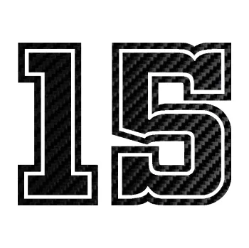 Polep vozidla Startovní číslo 15 typ 5 (50 - 3D karbon černý) SAMOLEPKA NA AUTO, NÁLEPKA, FÓLIE, POLEP, TUNING, VLASTNÍ TEXT, TISK, AUTOSAMOLEPKY.cz, POLEPY, OBRÁZEK, LOGO, 3D STICKERS