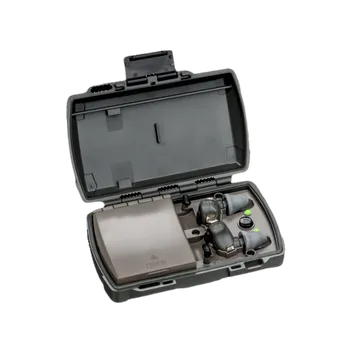 Chránič sluchu TEP-300 EU GE, PELTOR 3M elektronické taktické zátky do uší, nabíjení v krabičce, šedé
