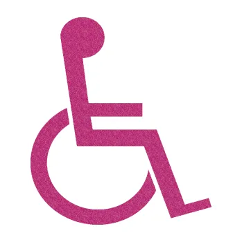 samolepka Vozíčkář 001 invalida (90 - Ultra Metalic růžová) SAMOLEPKA NA AUTO, NÁLEPKA, FÓLIE, POLEP, TUNING, VLASTNÍ TEXT, TISK, AUTOSAMOLEPKY.cz, POLEPY, OBRÁZEK, LOGO, 3D STICKERS