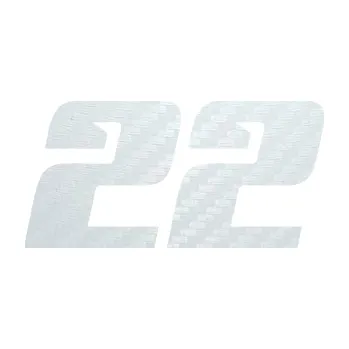 Polep vozidla SAMOLEPKA Startovní číslo 22 typ 6 (51 - 3D karbon bílý) NA AUTO, NÁLEPKA, FÓLIE, POLEP, TUNING, VLASTNÍ TEXT, TISK, AUTOSAMOLEPKY.cz, POLEPY, OBRÁZEK, LOGO, SAMOLEPKY