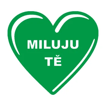 Samolepící dekorace Srdíčko 015 miluju tě (12 - zelená) SAMOLEPKA NA AUTO, NÁLEPKA, FÓLIE, POLEP, TUNING, VLASTNÍ TEXT, TISK, AUTOSAMOLEPKY.cz, POLEPY, OBRÁZEK, LOGO, 3D STICKERS